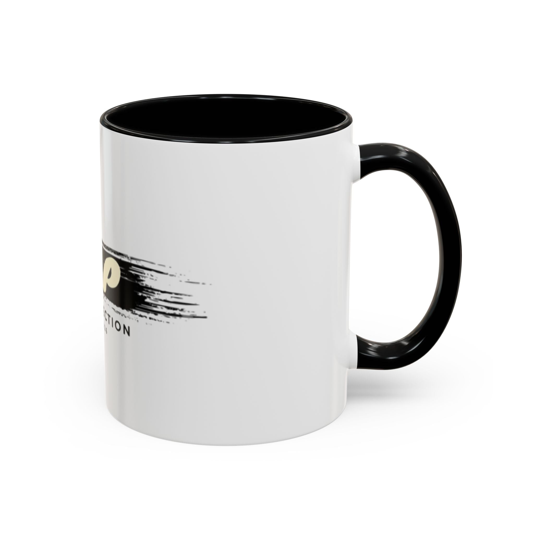 T&P New Collection Accent Coffee Mug — 11/15oz Ceramic Mug with Black Handle & Rim