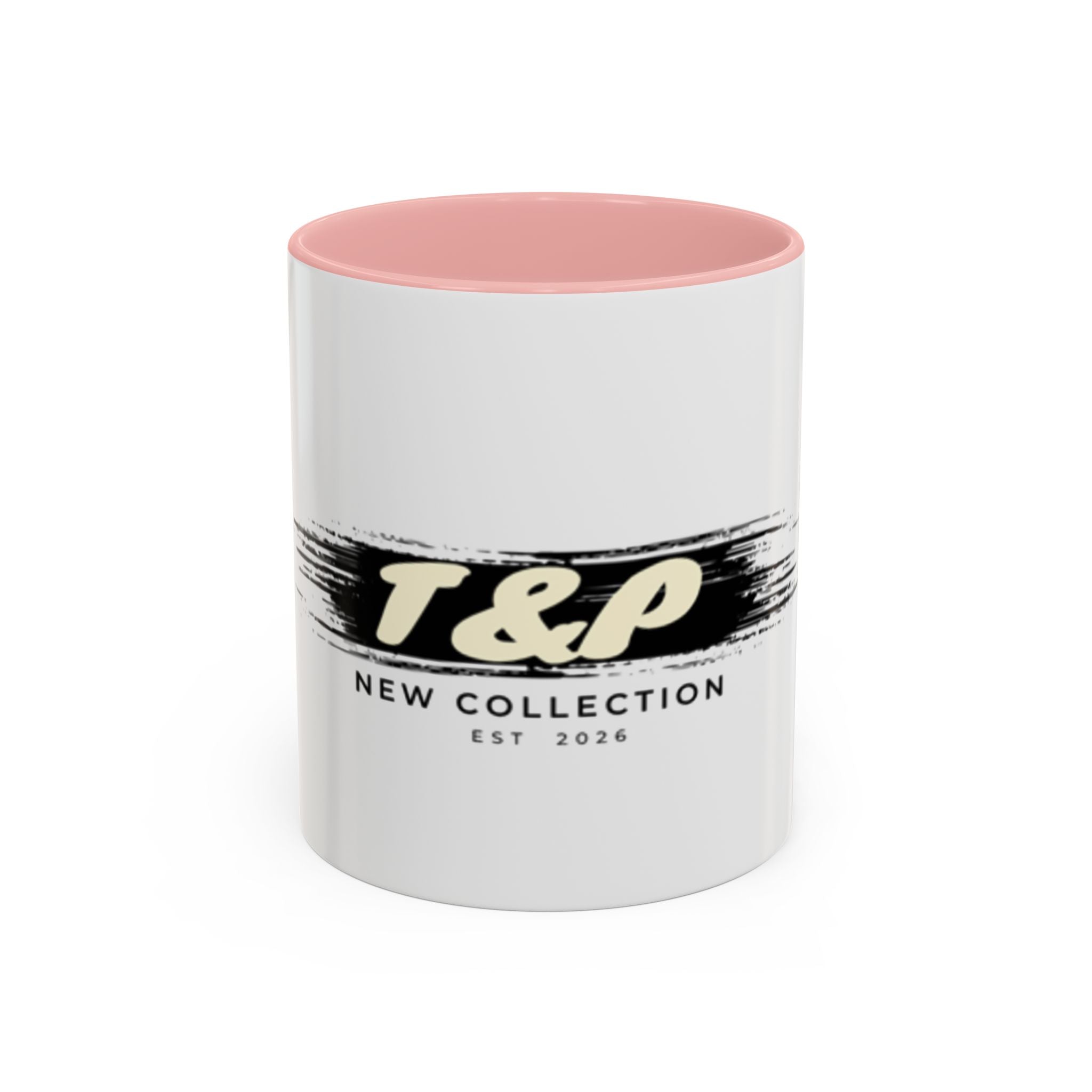 T&P New Collection Accent Coffee Mug — 11/15oz Ceramic Mug with Black Handle & Rim