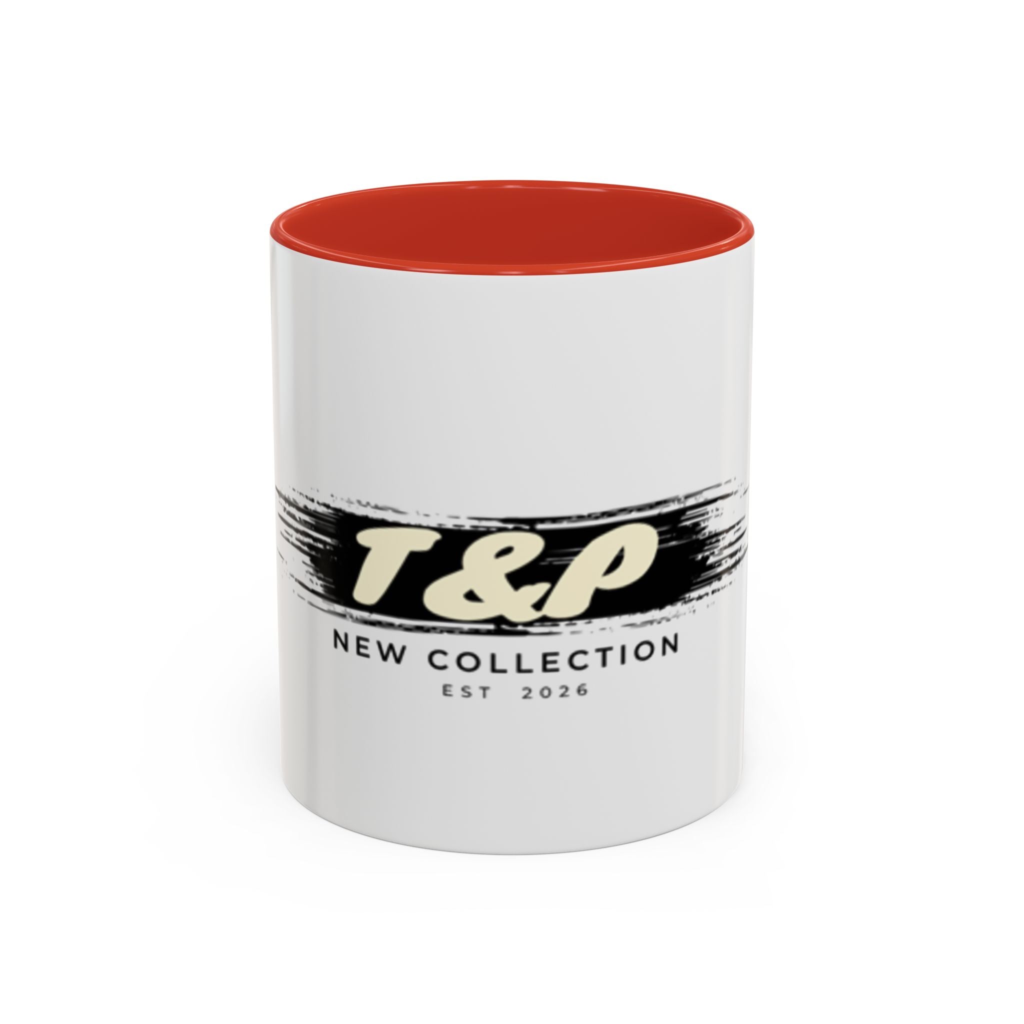 T&P New Collection Accent Coffee Mug — 11/15oz Ceramic Mug with Black Handle & Rim