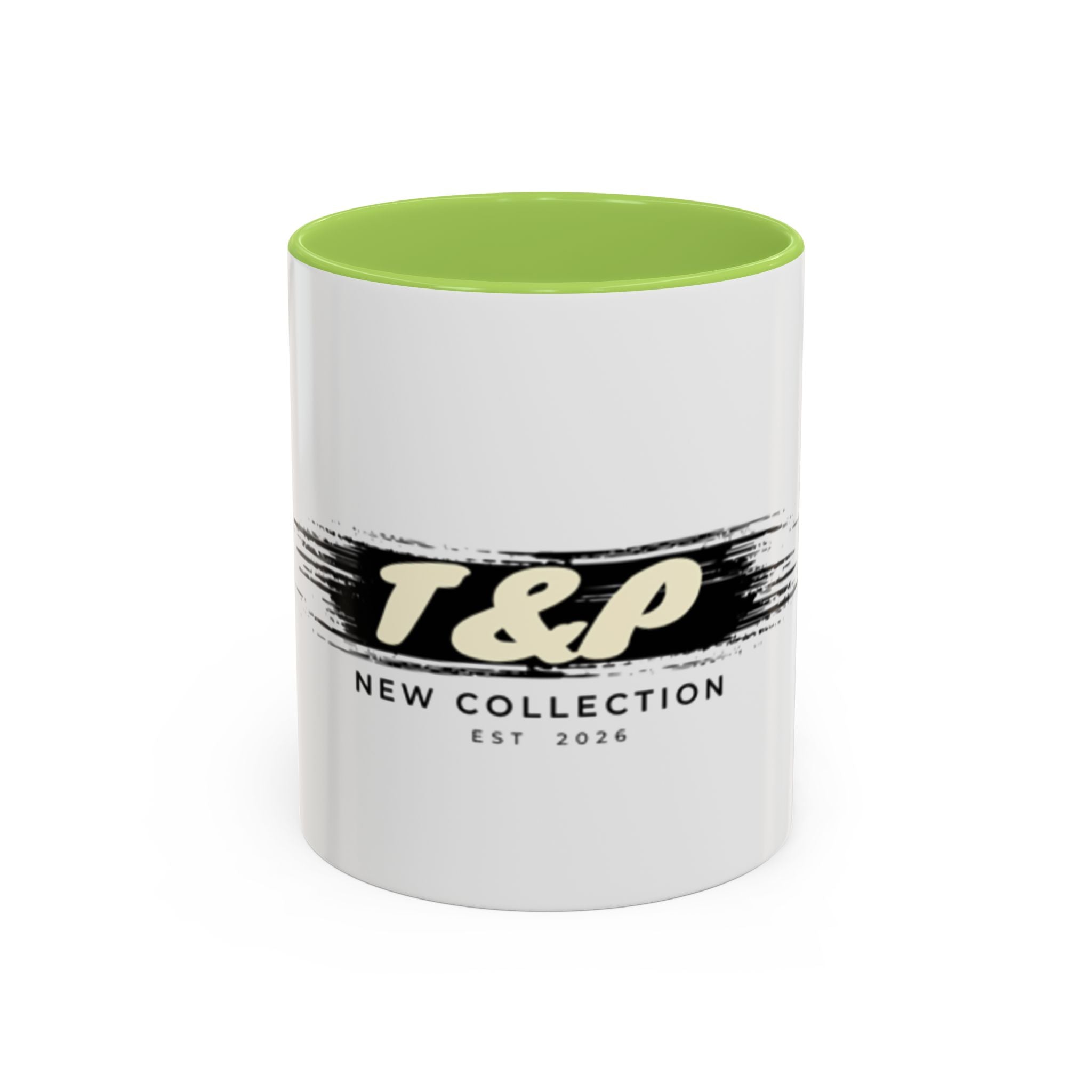 T&P New Collection Accent Coffee Mug — 11/15oz Ceramic Mug with Black Handle & Rim