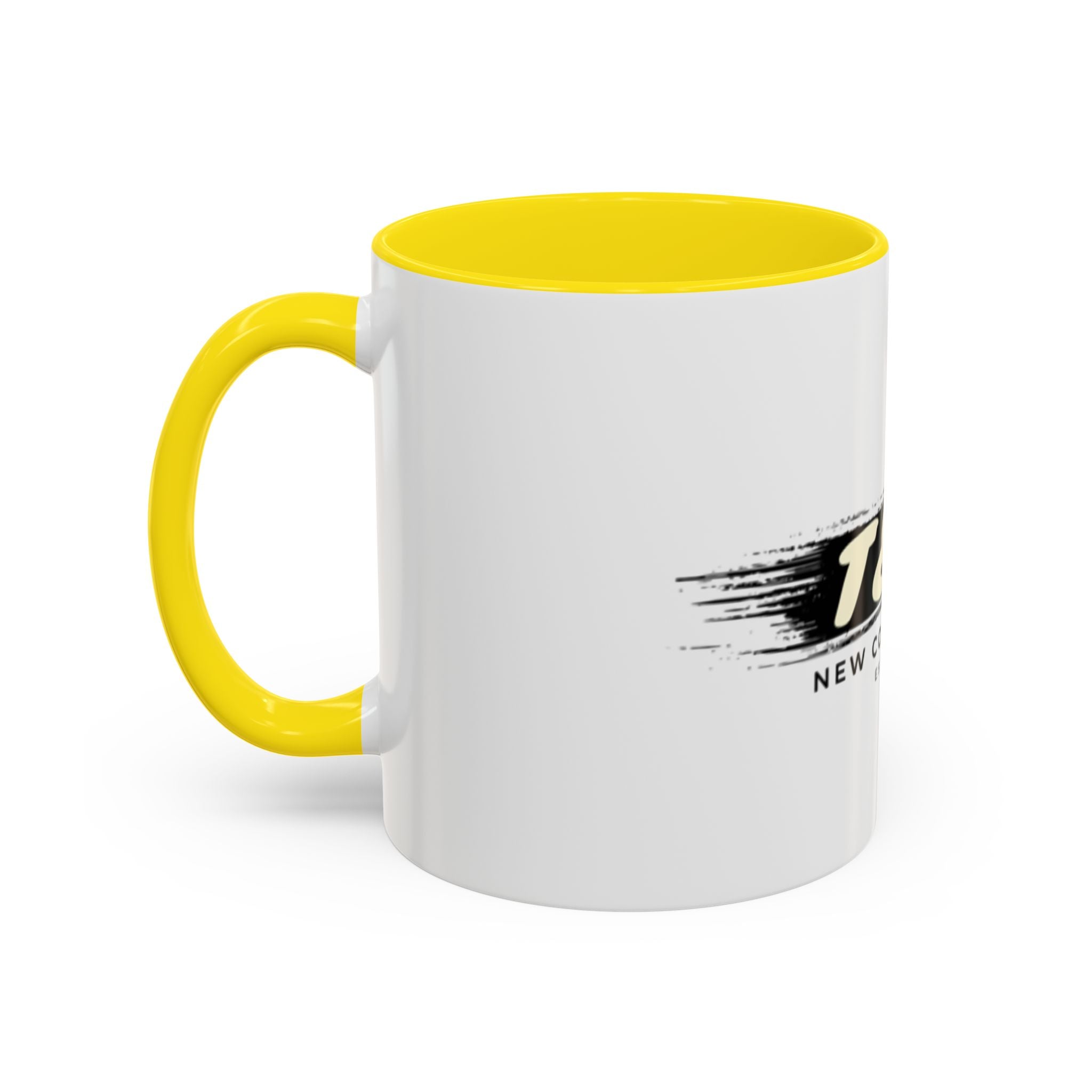 T&P New Collection Accent Coffee Mug — 11/15oz Ceramic Mug with Black Handle & Rim