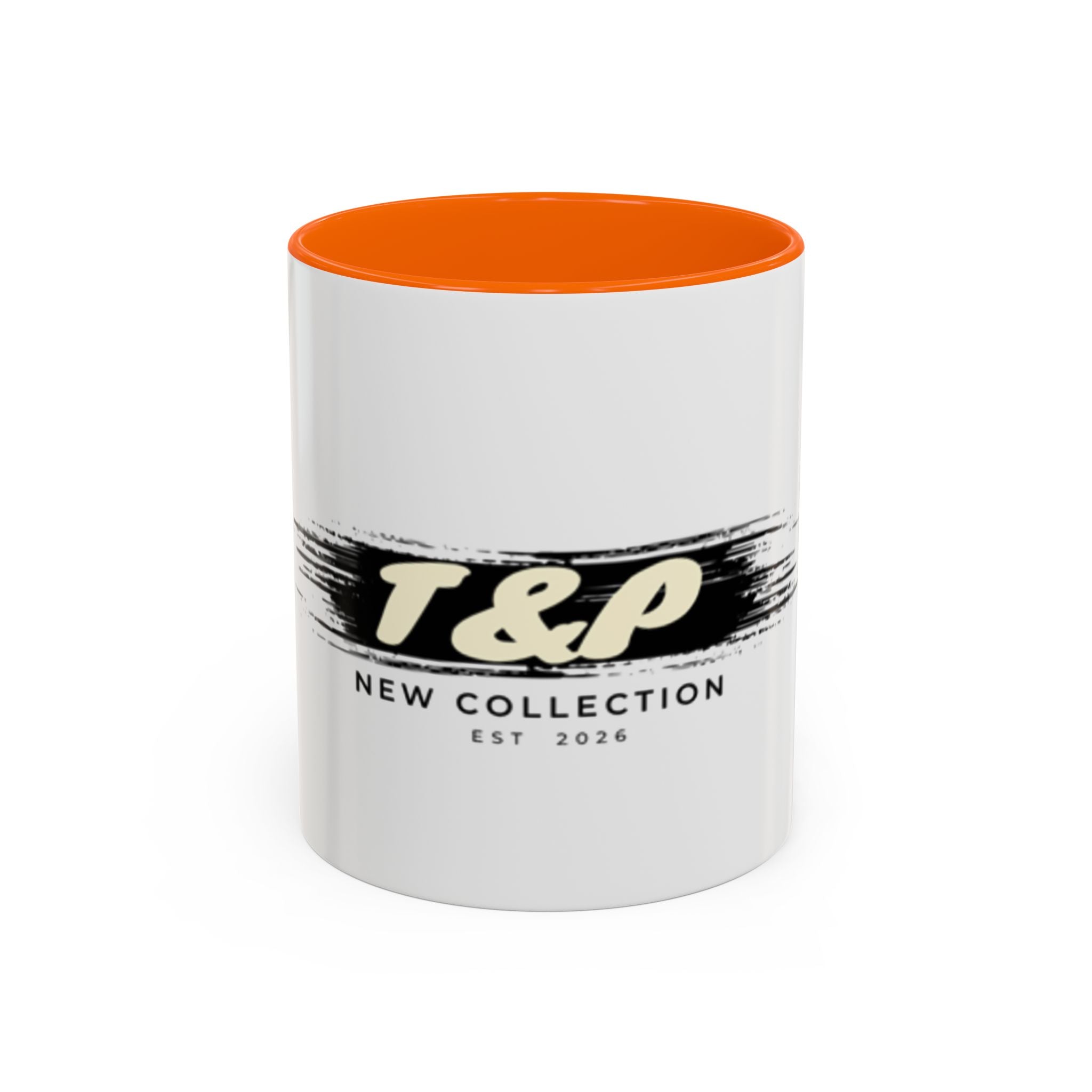 T&P New Collection Accent Coffee Mug — 11/15oz Ceramic Mug with Black Handle & Rim