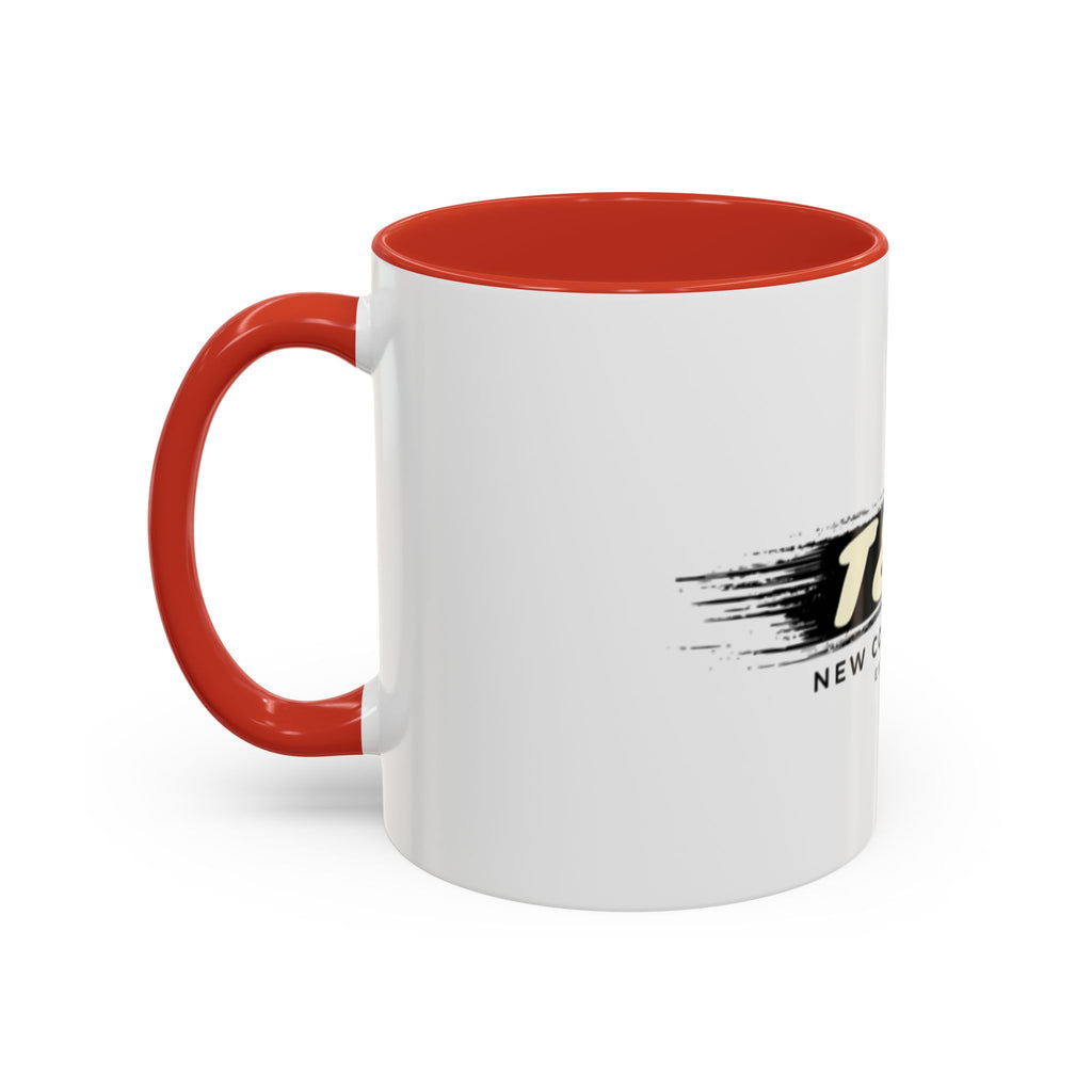 T&P New Collection Accent Coffee Mug — 11/15oz Ceramic Mug with Black Handle & Rim